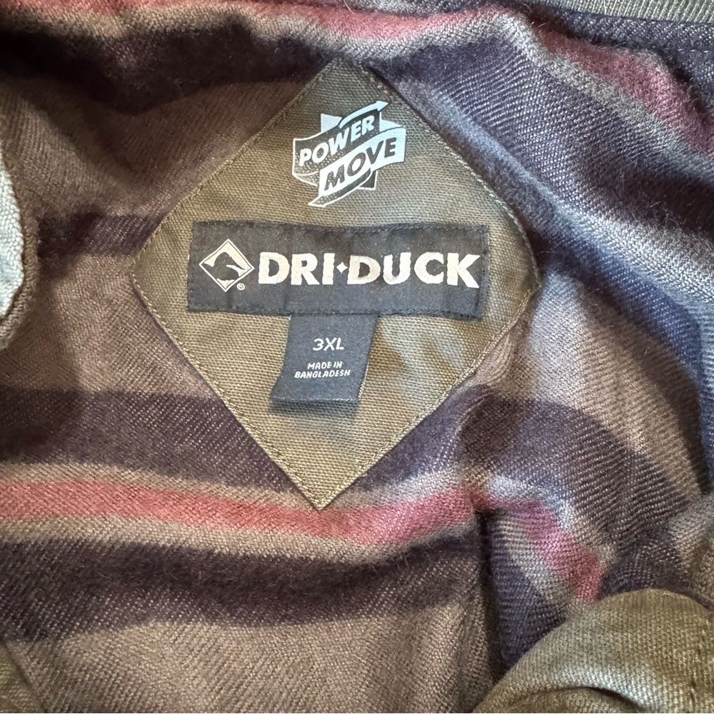 Dri Duck Power Move Force Bomber Lined Green Canvas Workwear Jacket Size 3XL - Picture 3 of 6
